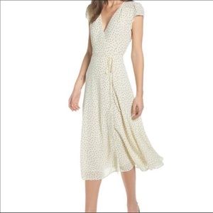 Reformation Carina Pepper Polka Dot Wrap Dress